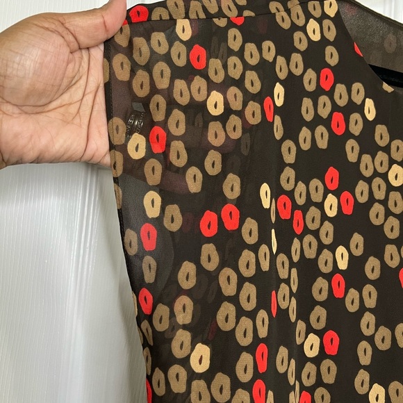 Ann Taylor Women’s blouse - Brown w/ brown/tan/red dots - Sz. XL - Picture 6 of 7